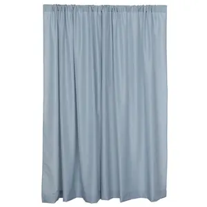 2 Pack 5ftx8ft Dusty Blue Polyester Backdrop Drape Curtains With Rod Pockets, Event Divider Panels 130GSM