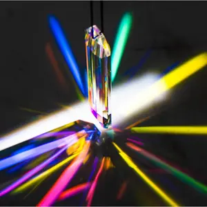 2PCS 5" Large Crystal Sun Catcher Prisms for Windows, AB Colored Hexagone Hanging Crystal Suncatchers, Rainbow Glass Ornaments for Christmas Tree,Home,Garden