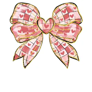 Retro bow, Valentine, heat transfer, press and peel, no shirt, made to order