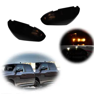 Smoked Lens White/Amber LED Side Mirror Signal Lights For Dodge Ram 1500, 2500 2009 2010 2011 2012 2013 2014 Replace OEM 68064949AA