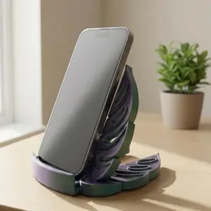 Monstera Cell Phone Stand - 3D Printed Loop Grip, Universal Phone Holder