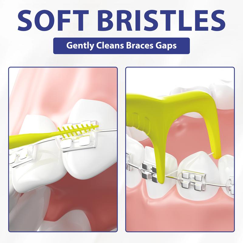 CEELIKE 2-in-1 Floss Pick for Efficient Cleaning, Gum Care, and Fresh Breath - 150 Pieces Mint Flavor Daily Care