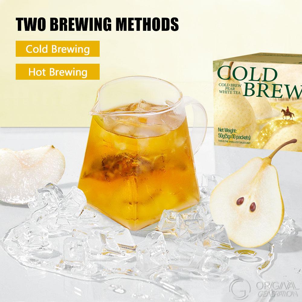 BOGO Detox Cold Pear White Tea 2 Cartons (1 Carton 40g 4g×10pack)×2 With Forest Thermos Real Pear Osmanthus Old White Tea Inside, No Sugar, No Artificial Flavor