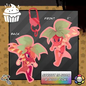 SPROUT Keychain - Dandy's World Double Sided Keychains - Sprout Main Toons - Kawaii Bag Accessory, Cool Collectible Gift for Fans, Aesthetic Merch for Players