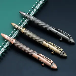 1 pc brass pen body, gel pen, tungsten steel tip, heavy metal aesthetic, retro design; suitable for business and office use; retractable rotating mechanism; for students and organizations; ideal as a holiday gift—Valentine’s Day, back-to-school season, op