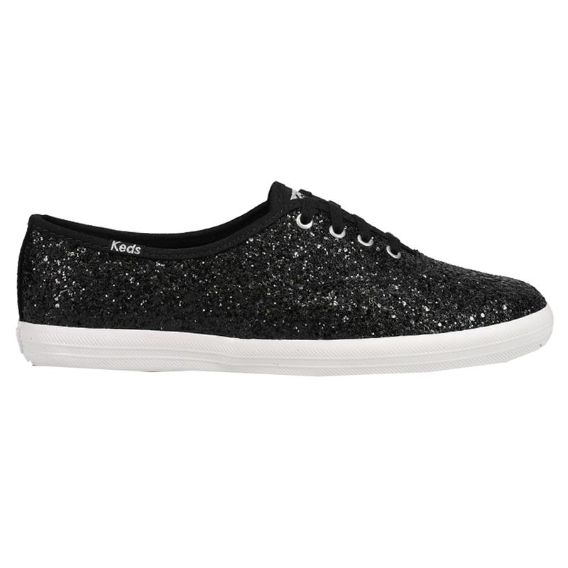 Keds Womens Champion Glitter Celebrations Lace Up Sneakers Shoes Casual - Black