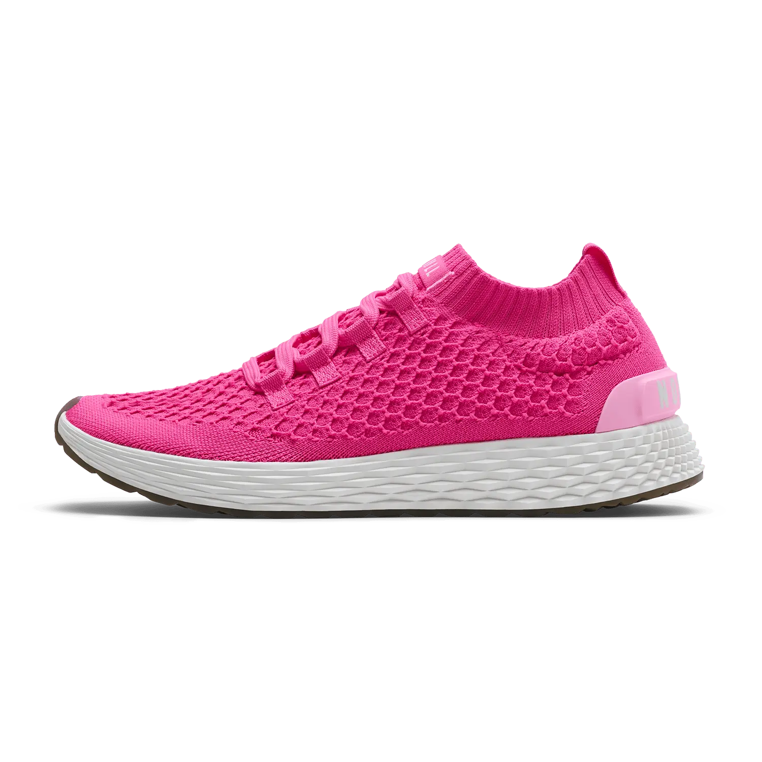 NOBULL Women's Allday Knit Shoe in Neon Pink White - Everyday Walking Sneaker, Comfortable Slip-On Shoe, Casual Trainer