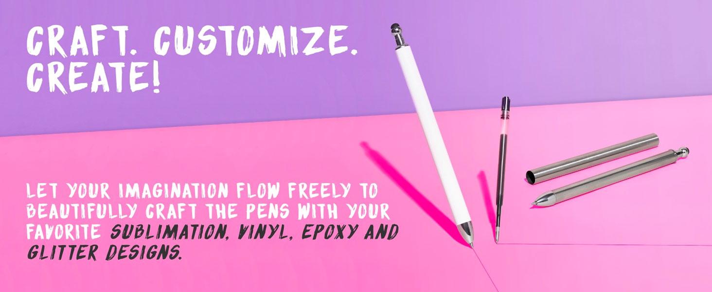 12 Pcs The Crafters Stainless Steel Pens, Black Ink Gel Pen for DIY