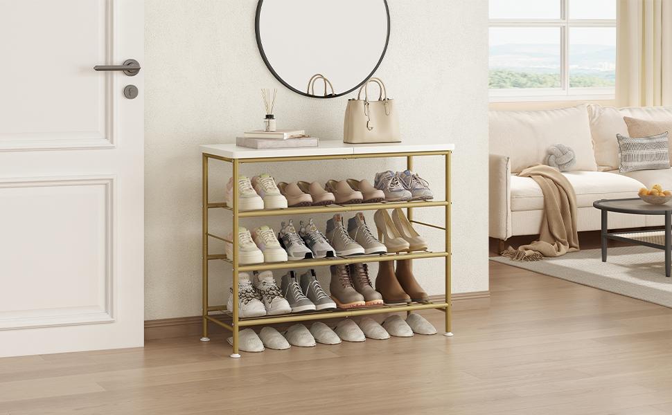 Shoe Rack Organizer, 4-Tier Large Capacity Shoe Rack for Closet, 16 Pairs Shoe Storage Shelf with MDF Top Board, for Entryway, Garage, Bedroom, Cloakroom Deals For You Days Shoe Rack Organizer, 4-Tier Large Capacity Shoe Rack for Closet, 16 Pairs Shoe Storage Shelf with MDF Top Board, for Entryway, Garage, Bedroom, Cloakroom Deals For You Days