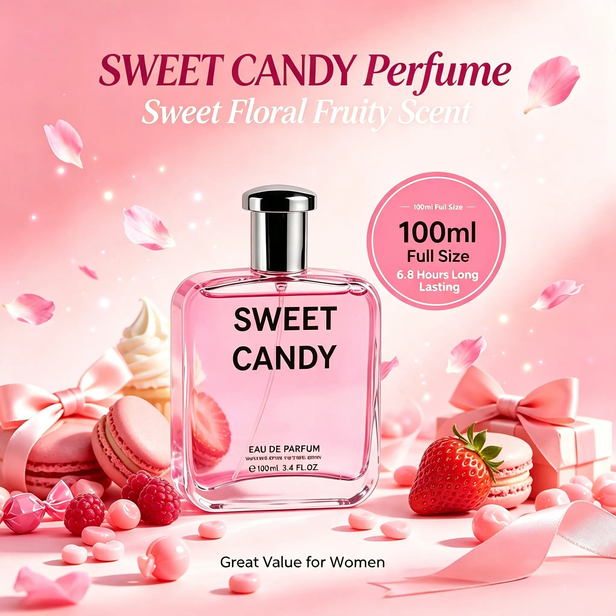SWEET CANDY Eau de ParfumSweet Floral Fruity Women Perfume, 100ml Full Size Long Lasting