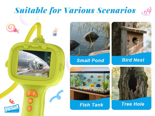 2026 Upgraded Kids Endoscope Camera with Storage Bag – LELESUN Borescope Snake Camera with 2.4" HD IPS Screen, 8 LED Lights, IP67 Waterproof STEM Toy for Science Exploration, Gift for Boys Girls Age 4–10