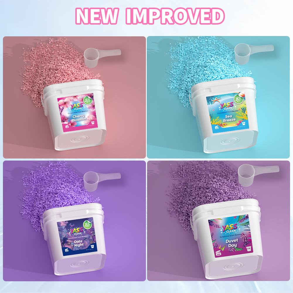 Yass Clean New improved Formula Scent Booster Laundry Beads 2.5L 1.8KG 64 oz In-Wash Scent Booster Beads for Fresh Scent Up to Weeks in Storage Suitable for Sensitive Skin
