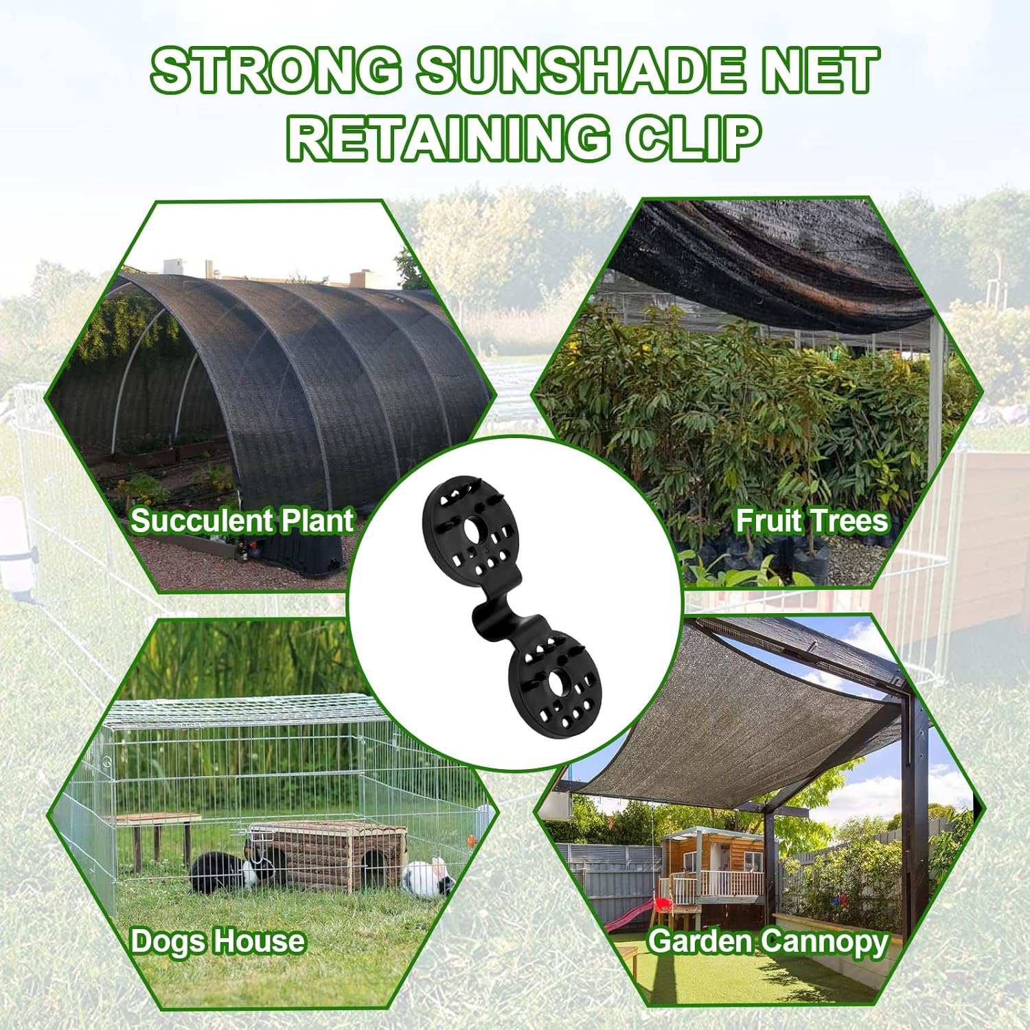 Universal Shade Clothes Clips for Sun Shade Sail Tarpaulin Mesh Canopy Fence, Shade Cloth Heavy Duty Lock Grip, Shade Cloth Clips Windproof Awning Clamp Grip (50, Black)