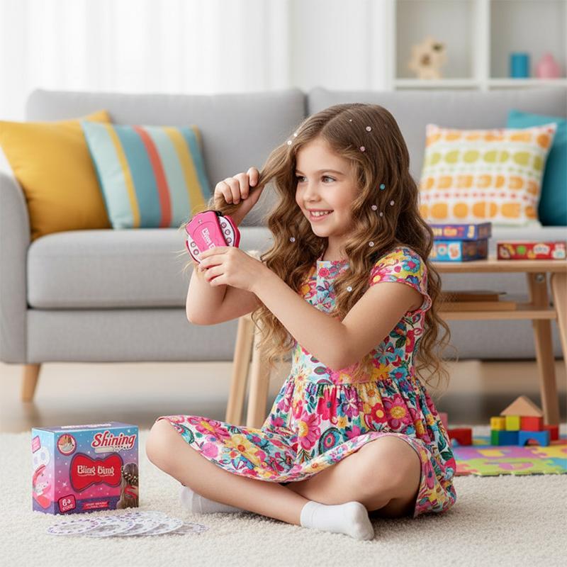 Bling Bling Glitter Gemstone Refills Pack, Accessories of Hair Gem Stamper, 180 PCS Sparkling Rhinestones , Hair Jewels Hair Machine Stamp Gems,Hair Diamonds Stapler accessories