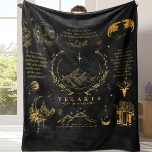 Countdown Sale! Acotar Merchandise Blanket, Slogan Print Blanket, Night Court Gift, Thorn Rose Plush Pillow, girlfriend gift love blanket cozy flannel blanket Suitable for all four seasons Suitable for giving as gifts to friends, parents and children