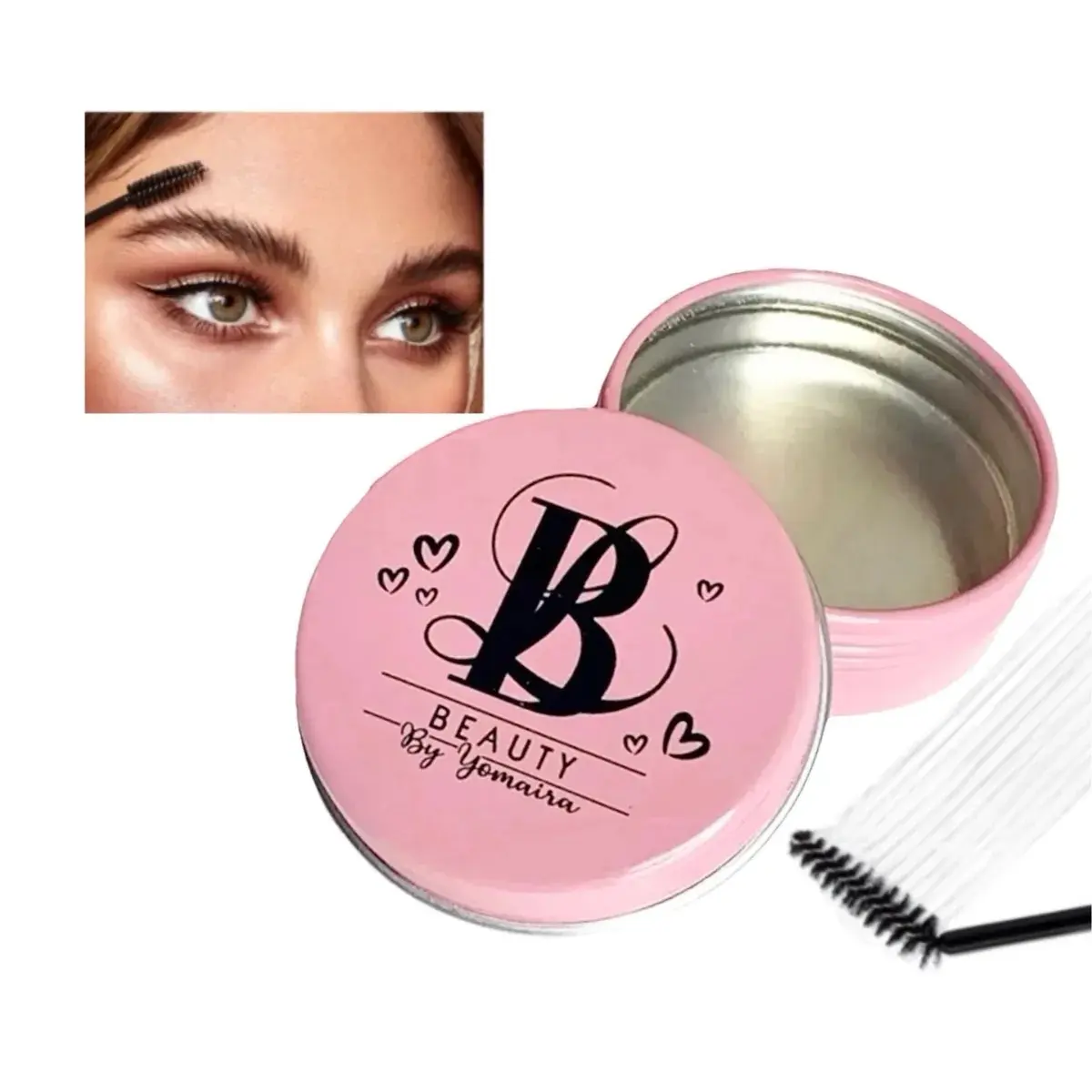 Beauty by Yomaira Brow Soap Makeup - Clear Strong Flexible Gel for Defined Shaped Brows with Brush & Mist for Natural Finish