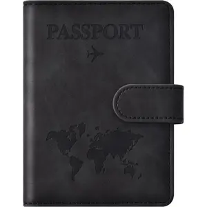 Passport Holder for Travel Essentials, Passport Wallet Cover Case for Travel Must Haves Accessories,Passport Book Holders for Women and Men(black)