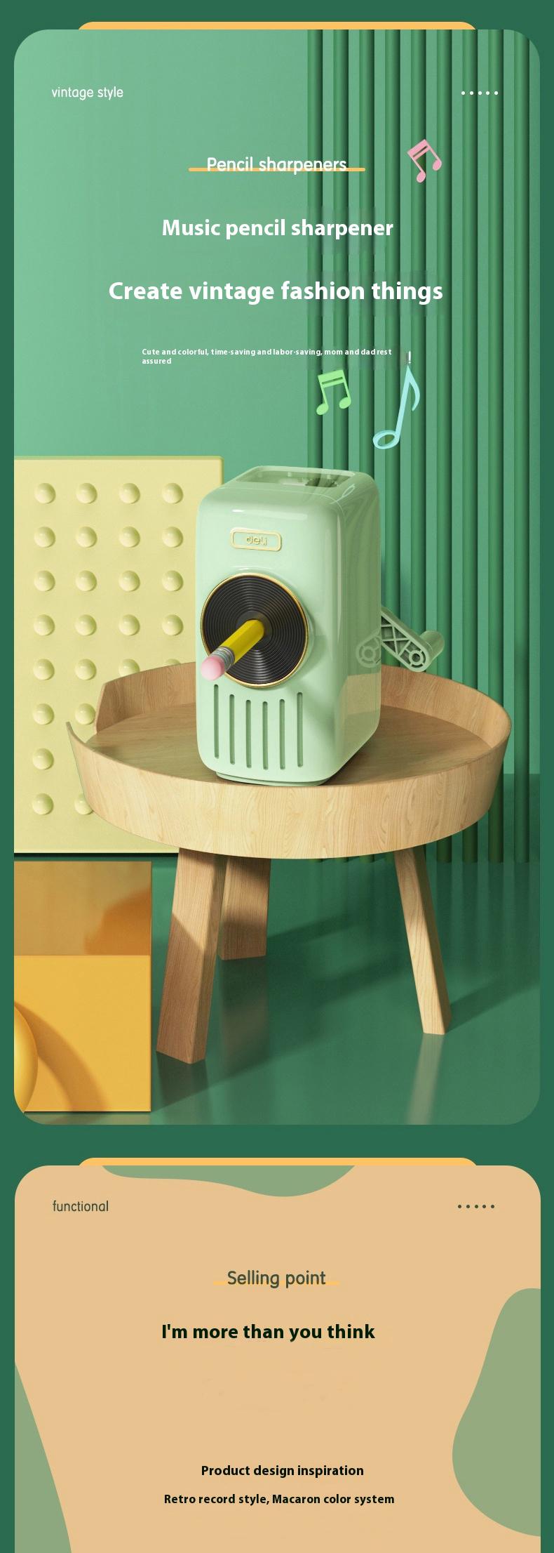 Deli Music Sharpener Multi-functional Portable Hand