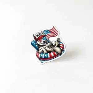 Patriotic Siberian Husky Vinyl Sticker – 4th of July Dog Decal, Laptop Water Bottle Decal Sticker