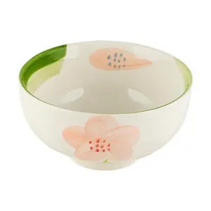 Golden Lion Monet Garden 4.5-inch Ceramic Round Bowl, 11x11x6cm, 300ml Capacity, Ideal for Soup, Salad, Dessert, Kitchenware, Home Decor