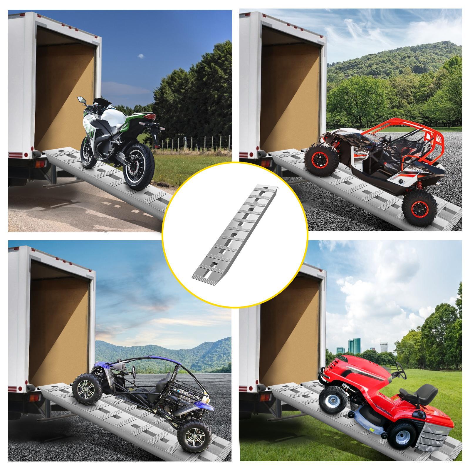 VEVOR 60'' X 12'' X 2.5''Aluminum Trailer Ramps 6000LBS Total Beavertail Hook End 1 Pair 2 Ramps