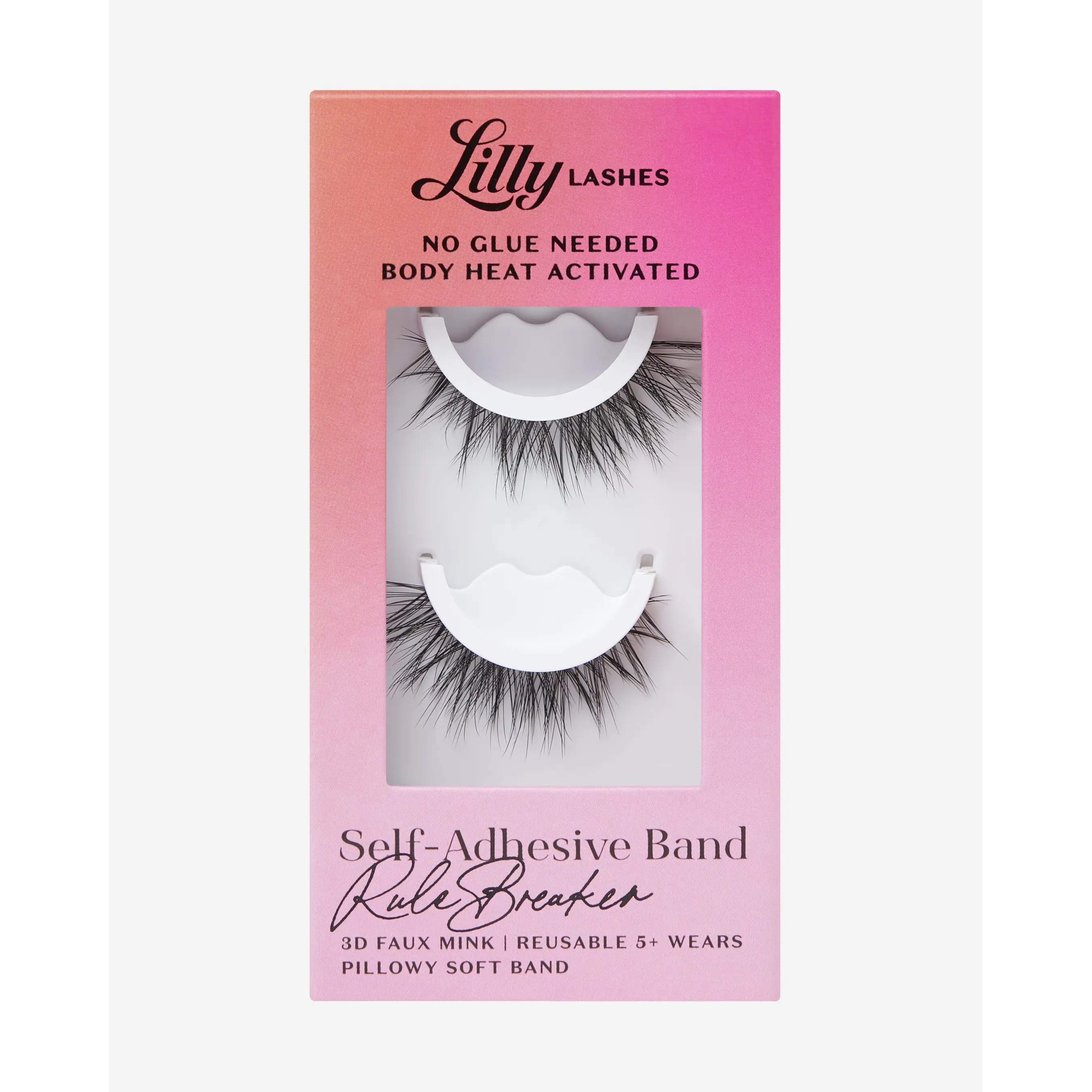Self-Adhesive Eyelashes RuleBreaker | Lilly Lashes 3D Faux Mink | No Glue Needed, Body Heat Activated