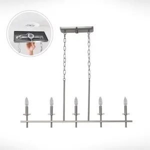 Plug & Play Sapello 5-Light Chandelier in Transitional and Modern Style-68.7 Inches Tall and 36 Inches Wide