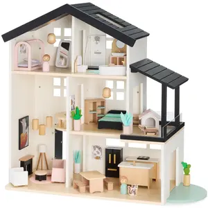Best Choice Products Pretend Play Wooden Doll House w/ 40 Interactive Accessories, 3-Story Modern Toy Dollhouse Playset Best Choice Products Pretend Play Wooden Doll House w/ 40 Interactive Accessories, 3-Story Modern Toy Dollhouse Playset