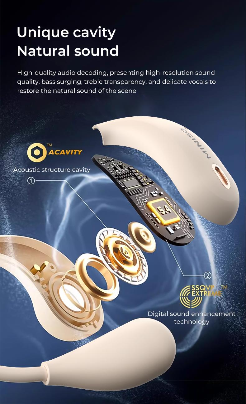 MINISO M95 OWS AI Translation Wireless Bluetooth Earphones with LED Multi-function Touchscreen Support 135 Languages Real Time Translation