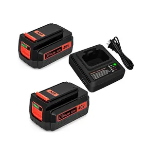 2PACK 40V 3.0Ah Replacement Battery and Charger for Black Decker Lithium LBX1540 Compatible with String Trimmer Tools Voltage High Capacity Compatibility Run Time