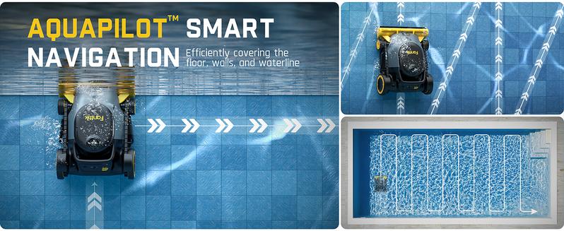 Fanttik Aero X Horizontal Waterline Cleaning, 4X Efficiency, 6H Working Time Cordless Robotic Pool Vacuum Cleaner, Clean Waterline, Wall, Floor, up to 5382 sq.ft, APP & Remote Control