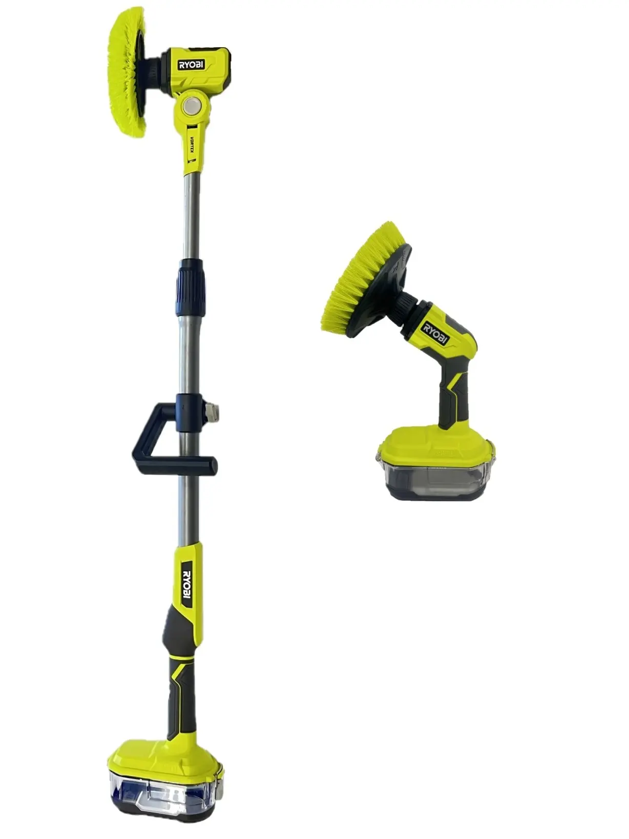 Ryobi 18 Volt Cordless P4500 Telescoping Power Scrubber & P4510 Compact Power Scrubber (Bare Tools)