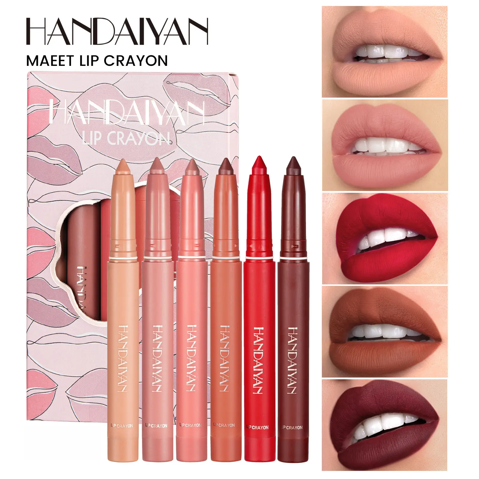 12-Color Matte Lip Liner Multi-Pack, Long-Lasting Smudge-Proof Waterproof Makeup Kit with Smooth Feather-Resist Base, Stays Put Longer for Daily & Evening Lip Contouring and Filling