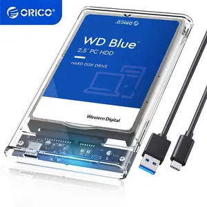 ORICO 2.5 inch Hard Drive Enclosure SATA to USB C 3.1 Gen1 5Gbps External Hard Drive Case for 7/9.5mm HDD/SSD Support UASP Up to 6TB -2139C3-CR
