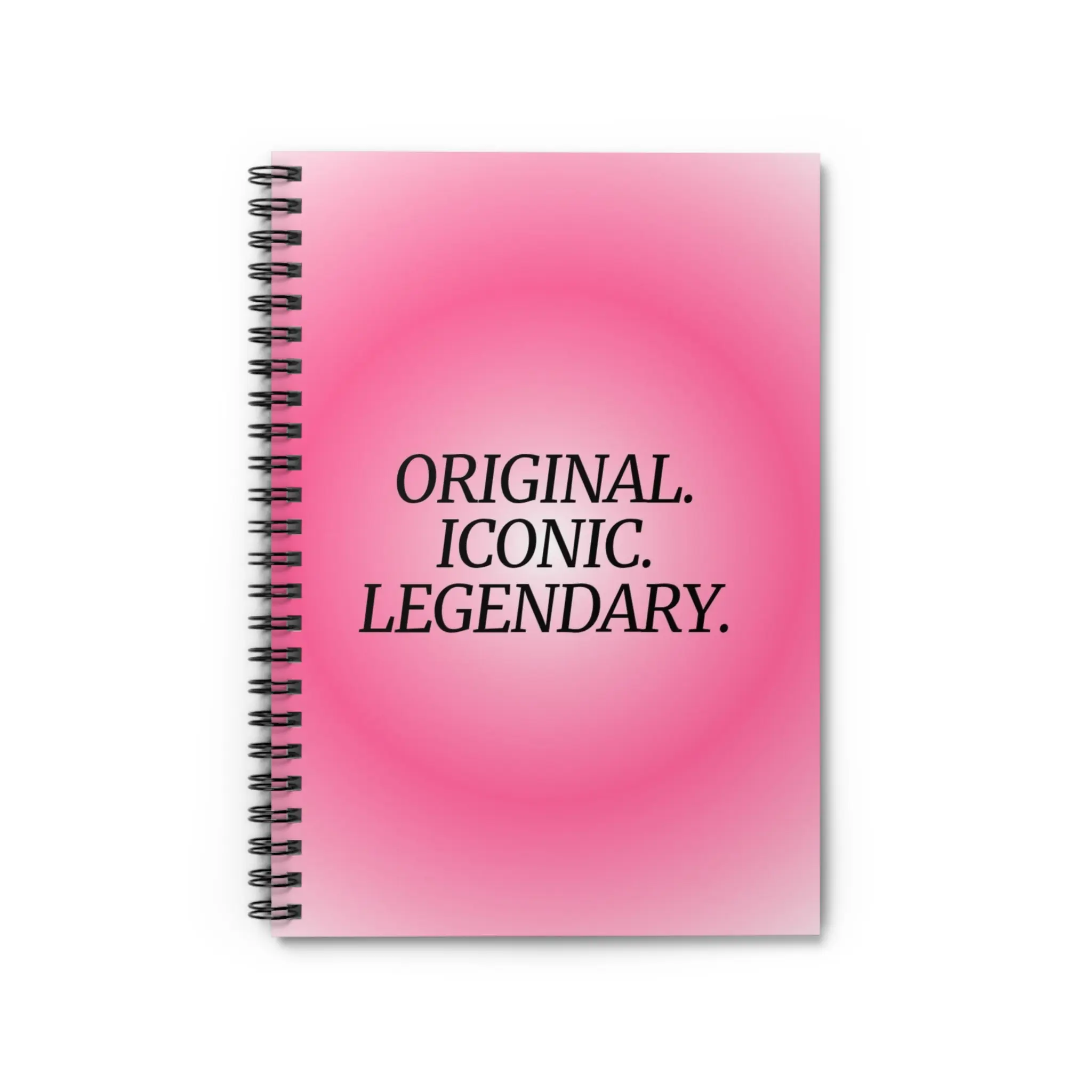 LUM Her Notebook - Soft Pink Gradient Cover, 90gsm Ruled Pages, 350gsm Covers, Metal Spiral Binding, Inner Document Pocket, 6"x8" Compact Size