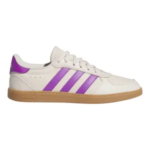 adidas Womens Breaknet Sleek Lace Up Sneakers Shoes Casual - Off White, Purple