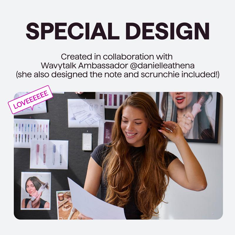 Wavytalk Steamline Pro Steam Hair Straightener Brush and Wavytalk Smooth Barrier Heat Protectant Spray Set