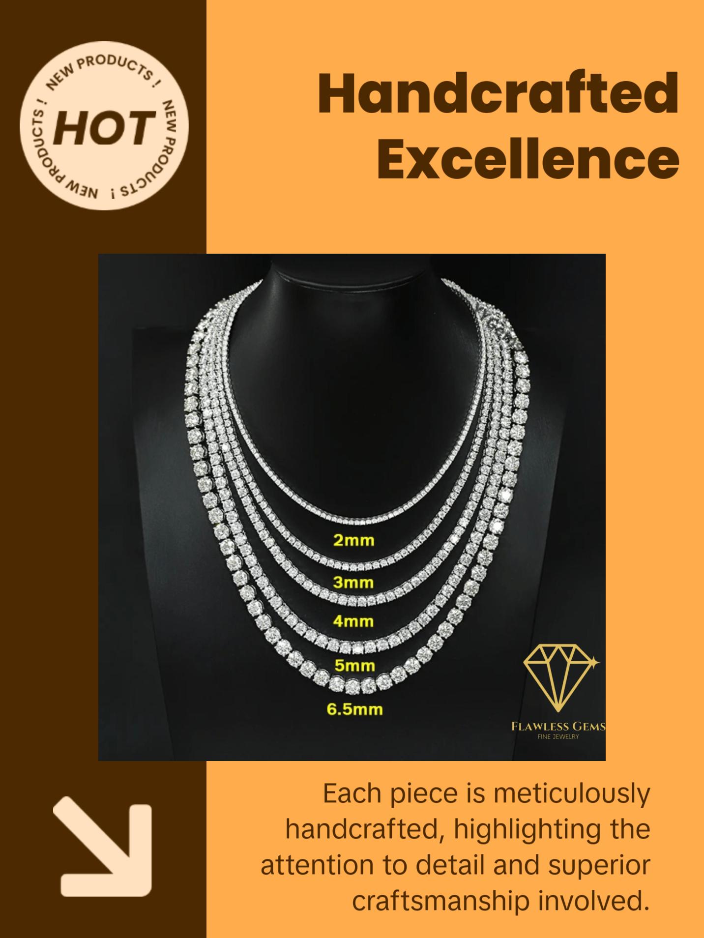 Sterling Silver VVS Tennis Chain