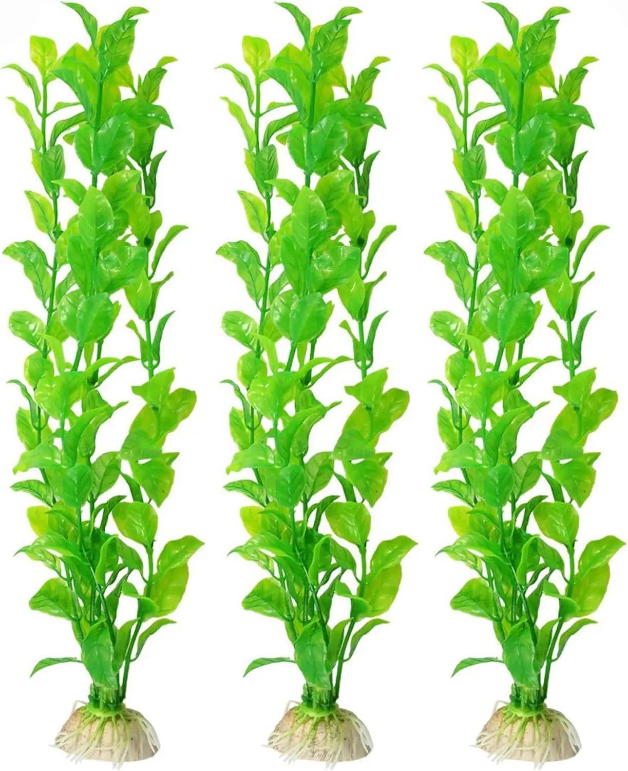 Plastic Aquarium Plant Set, Resin Aquarium Decor, Tall Artificial Aquarium Fake Plants, Fish Tank Decorations for Tropical Fish, Plastic Plants for Goldfish, Fish Tank Accessories, 3 Pcs