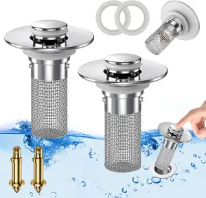 Stainless Steel Modern Anti-Odor Bathroom Sink Stopper with Bouncing Core & Brass Pop-Up Drain Plug for Bathtub Home Goods ，universal bathtub drain stopper，bathroom sink strainer High Pressure Shower Handheld Shower Head