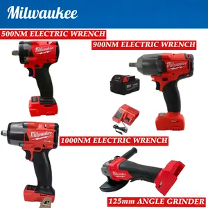 Milwaukee 125Mm Brushless Variable Speed Angle Grinder, 500/900/1000Nm High Torque Impact Wrench,,Designed For Auto Repair, Construction, And Industrial Manufacturing, For Professional Fastening, Disassembly, Grinding, And Cutting Tasks.