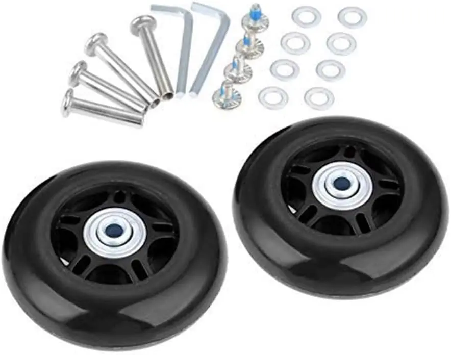 Sports 2 Luggage Suitcase Wheels Replacement Inline Skates 80mmx24mm/3.15x0.94in| 6mm ABEC 608zz Ball Bearings Kit, Inline Outdoor Skate Replacement Wheels, Set of 2 Wheels, OD:84 W:24 ID:6, Axles:35&40mm