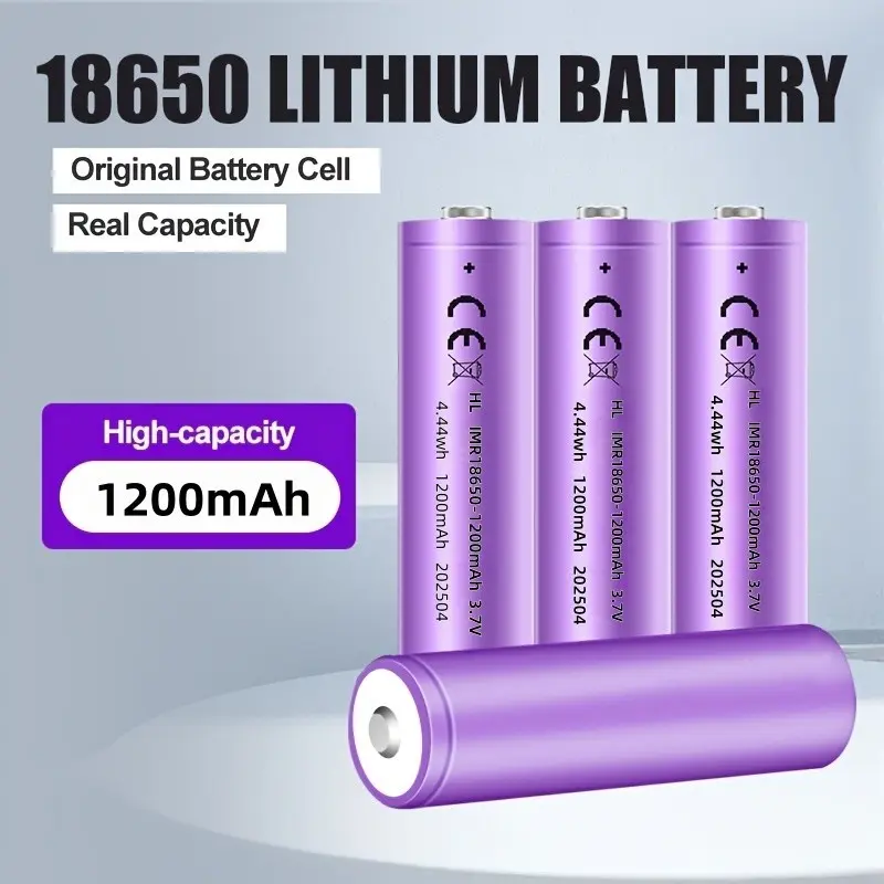 18650 Lithium Battery, Replacement Battery, Rechargeable 1200mah Durable Build High-Performance Battery, Portable Power Source for Flashlights & Microphones