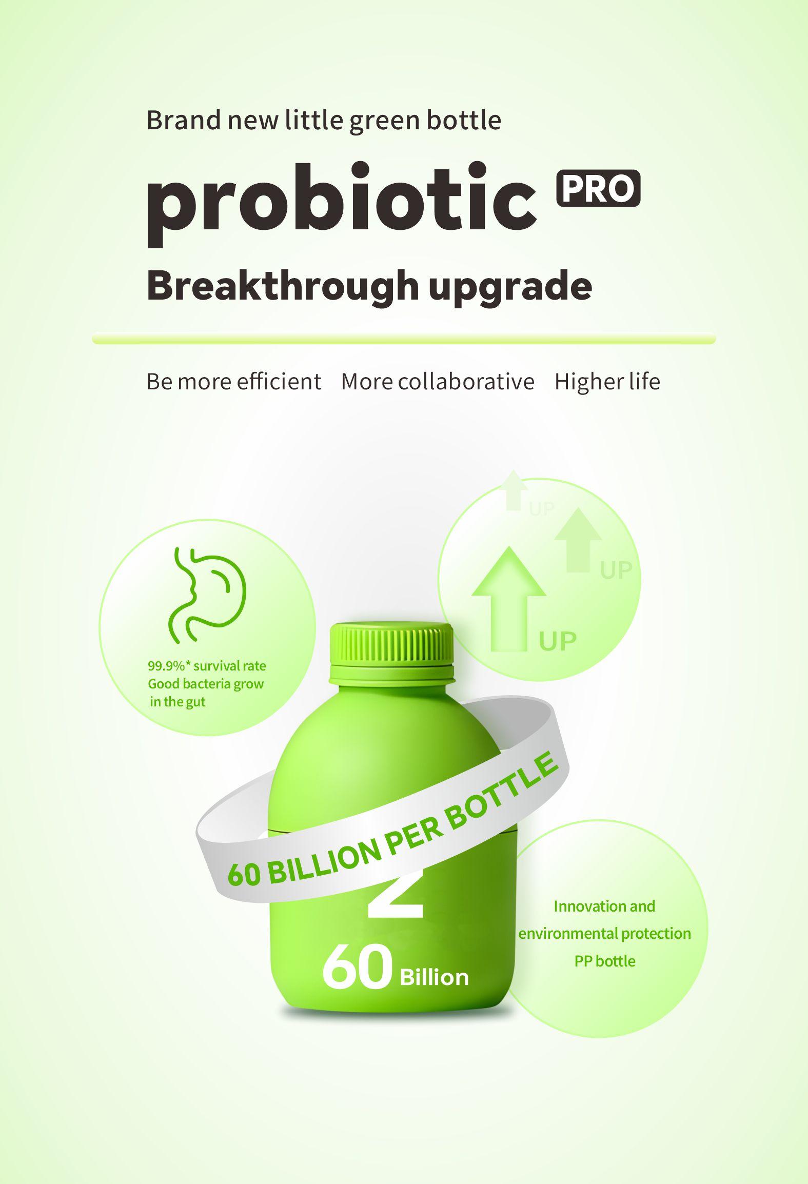 ZOOONE Probiotics[PRO] 60 Billion CFU - 30 Bottles x 0.7oz - Edible, Fitness