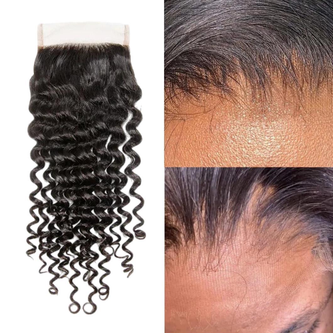 [Ashine] 12-30 Inch Luxury Salon Quality Body Wave Deep Wavy Deep Curly Burmese Curly Virgin Brazilian Bundles One-directional Cuticles-sleek, Tangle-resistant, and Re-wearable 100% Human Hair Natural Black with Closure Curly