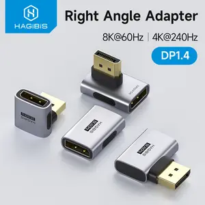Hagibis DisplayPort Adapter Right Angle 90 Degree Male to Female Display Port Connector Cable Extension Conventer for PC Laptops