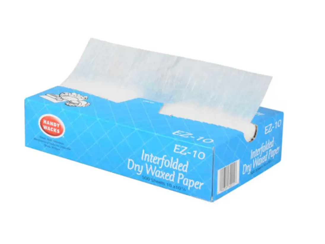 Dry Wax Paper Sheets (500 Count, 10x10.75 in) - Greaseproof Bakeware Utensils Accessory, Interfolded for Sandwiches, Food Prep, Made in USA