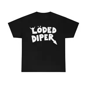 Firefighter Short Sleeve T-Shirt Loded Diper Graphic T-Shirt, Diary of a Wimpy Kid Band Tee, Retro Style Oversized Black Short Sleeve, Trendy Casual Top For Men And Women, Perfect For Fans And Daily Wear