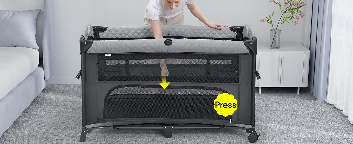 BabyBond Baby Crib 5 in 1 Foldable Baby Bassinets Bedside Sleeper,Large Playard Pack with Mattress, Storage Basket and Mosquito Net, Height Adjustable for Nursery, Ideal Chirstmas Gift for Baby, Babyshower Gift BabyBond Baby Crib 5 in 1 Foldable Baby Bassinets Bedside Sleeper,Large Playard Pack with Mattress, Storage Basket and Mosquito Net, Height Adjustable for Nursery, Ideal Chirstmas Gift for Baby, Babyshower Gift