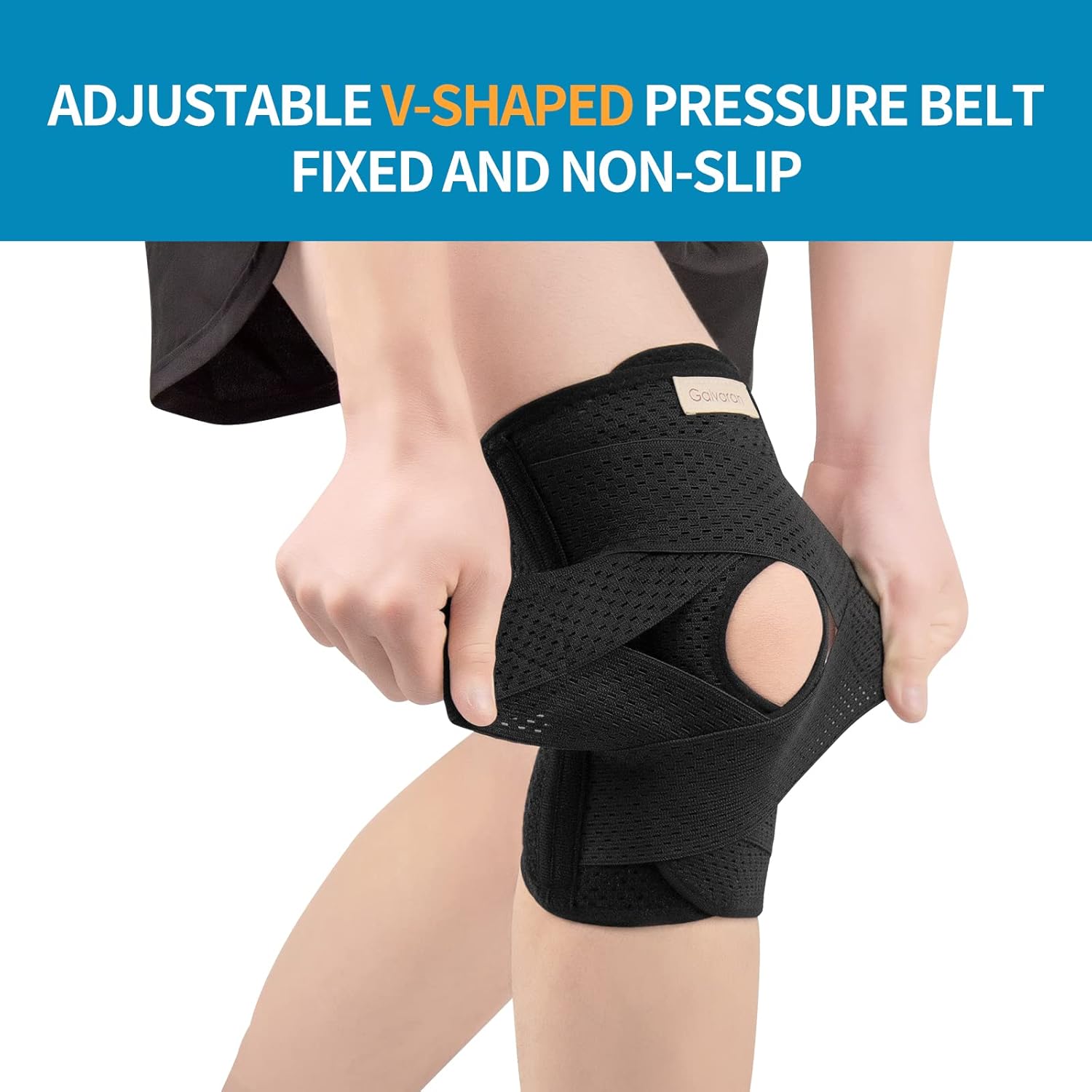 Knee Brace with Side Stabilizers for Meniscal Tear Knee Pain ACL MCL Arthritis Injuries Recovery, Breathable Adjustable Knee Support for Men and Women